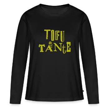 Tofu Tante 2 - Frauen Premium Bio Langarmshirt - Schwarz - Vorne - Julia (174cm)