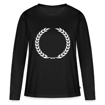 Couronne de laurier Couronne - T-shirt manches longues Premium bio Femme - noir - Devant - Julia (174cm)