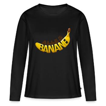 Tout banane - T-shirt manches longues Premium bio Femme - noir - Devant - Julia (174cm)