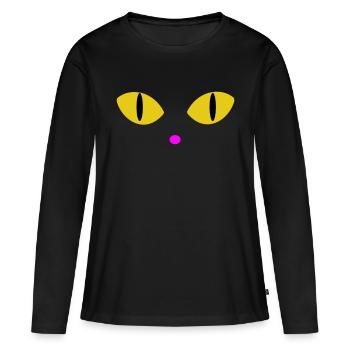Yeux jaunes - T-shirt manches longues Premium bio Femme - noir - Devant - Julia (174cm)