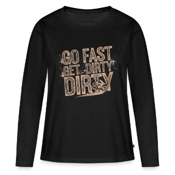 Abenteuer und Geschwindigkeit - Frauen Premium Bio Langarmshirt - Schwarz - Vorne - Julia (174cm)
