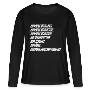 Drôle de dicton - ÉLECTIONS - T-shirt manches longues Premium bio Femme - noir - Devant - Julia (174cm)