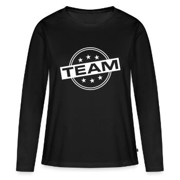 Équipe - T-shirt manches longues Premium bio Femme - noir - Devant - Julia (174cm)
