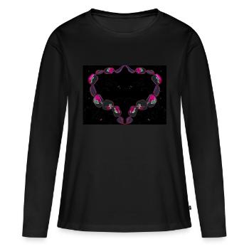 Double volute - T-shirt manches longues Premium bio Femme - noir - Devant - Julia (174cm)