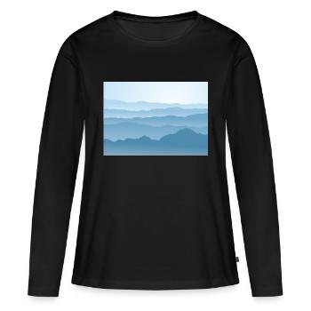 Montagnes en bleu - T-shirt manches longues Premium bio Femme - noir - Devant - Julia (174cm)