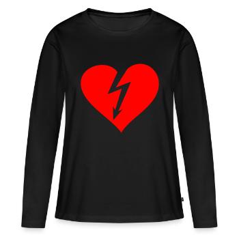 Heart - Hearts - Flash - Women's Premium Organic Long Sleeve Shirt - black - Front - Julia (174cm)