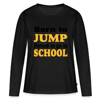 Saut en longueur - Saut en hauteur - T-shirt manches longues Premium bio Femme - noir - Devant - Julia (174cm)