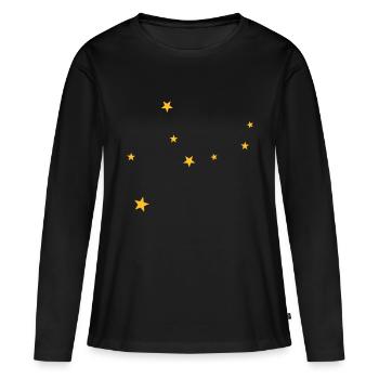 Constellation de la Vierge - T-shirt manches longues Premium bio Femme - noir - Devant - Julia (174cm)