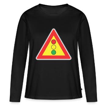 Road sign lumière - T-shirt manches longues Premium bio Femme - noir - Devant - Julia (174cm)