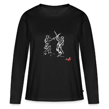 Blanc SWORD MÉDIÉVAL - T-shirt manches longues Premium bio Femme - noir - Devant - Julia (174cm)
