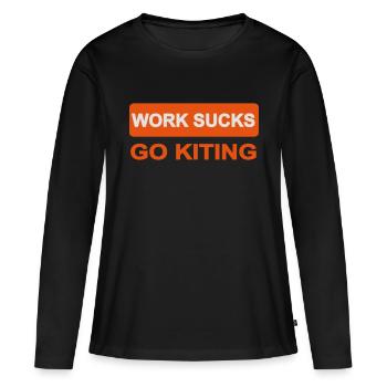 kiting - Women's Premium Organic Long Sleeve Shirt - black - Front - Julia (174cm)