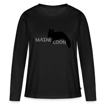 Maine coon - Frauen Premium Bio Langarmshirt - Schwarz - Vorne - Julia (174cm)