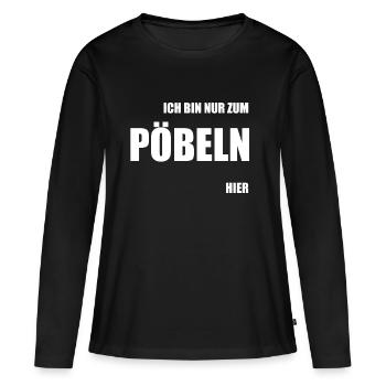 JE SUIS JUSTE LÀ POUR ME MOQUER - T-shirt manches longues Premium bio Femme - noir - Devant - Julia (174cm)
