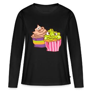 Halloween cupcake muffin cake baking sweets - Women's Premium Organic Long Sleeve Shirt - black - Front - Julia (174cm)
