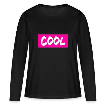 cool pink purple pink pink - Women's Premium Organic Long Sleeve Shirt - black - Front - Julia (174cm)