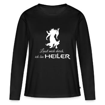 Mage Guérisseur Fantaisie - T-shirt manches longues Premium bio Femme - noir - Devant - Julia (174cm)