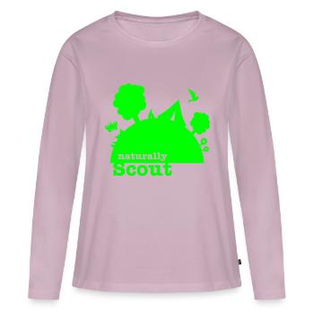 naturally scout - T-shirt manches longues Premium bio Femme - rose poudré - Devant - Julia (174cm)