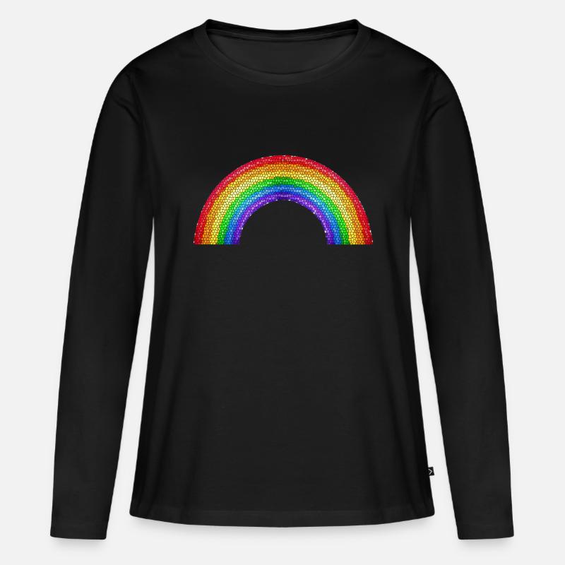 rainbow - Women's Premium Organic Long Sleeve Shirt - black