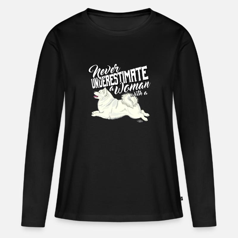 mittelunderestimate2 - Frauen Premium Bio Langarmshirt - Schwarz