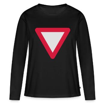 Vorfahrt - Frauen Premium Bio Langarmshirt - Schwarz - Vorne - Julia (174cm)