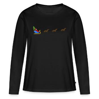 Dachshund Christmas - Women's Premium Organic Long Sleeve Shirt - black - Front - Julia (174cm)