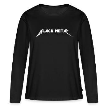 Black Metal Logo Font Death Musik Metaller Hard - T-shirt manches longues Premium bio Femme - noir - Devant - Julia (174cm)