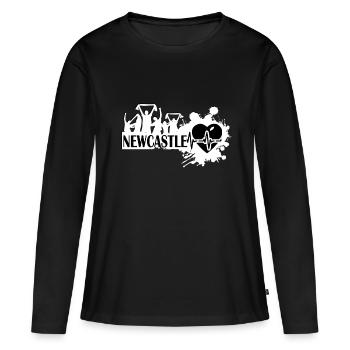 Motif de fan de sport de Newcastle - T-shirt manches longues Premium bio Femme - noir - Devant - Julia (174cm)