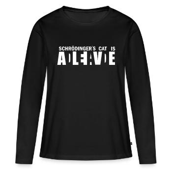 Schrödingers Katze Dead and Alive Geschenk - Frauen Premium Bio Langarmshirt - Schwarz - Vorne - Julia (174cm)