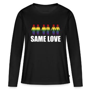 Same Love Regenbogen Flagge Homoehe LGBT - Frauen Premium Bio Langarmshirt - Schwarz - Vorne - Julia (174cm)