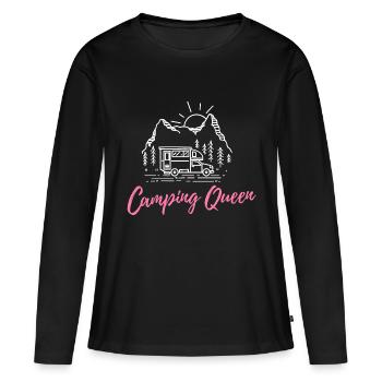 Camping Queen - Camperin Camping Königin - T-shirt manches longues Premium bio Femme - noir - Devant - Julia (174cm)