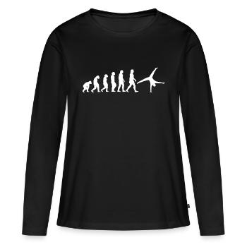 Handstand roue flick cartwheel gymnastique - T-shirt manches longues Premium bio Femme - noir - Devant - Julia (174cm)