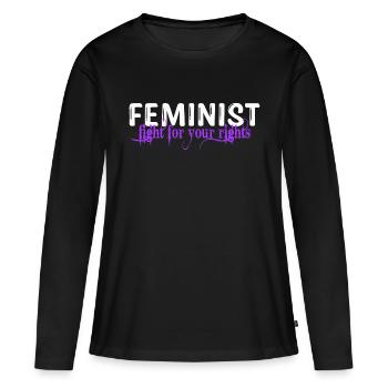 feminist woman power equality girl rights - Women's Premium Organic Long Sleeve Shirt - black - Front - Julia (174cm)