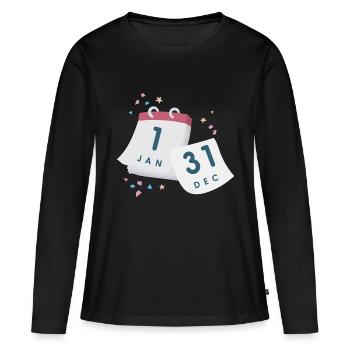 Kalender Silvester - Frauen Premium Bio Langarmshirt - Schwarz - Vorne - Julia (174cm)