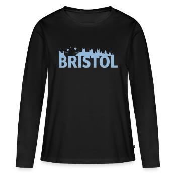 Bristol Angleterre capitale Skyline UK - T-shirt manches longues Premium bio Femme - noir - Devant - Julia (174cm)