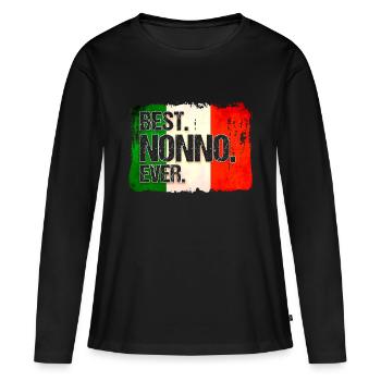 Vintage Großvater Großvater Opa - Frauen Premium Bio Langarmshirt - Schwarz - Vorne - Julia (174cm)