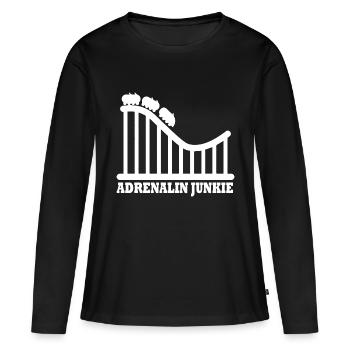 Rollercoaster Parc d’attractions - T-shirt manches longues Premium bio Femme - noir - Devant - Julia (174cm)