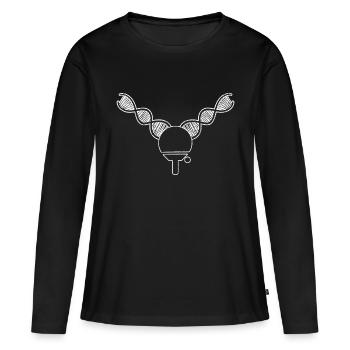 Tennis de table bat Joueur de tennis de table Tennis de table - T-shirt manches longues Premium bio Femme - noir - Devant - Julia (174cm)