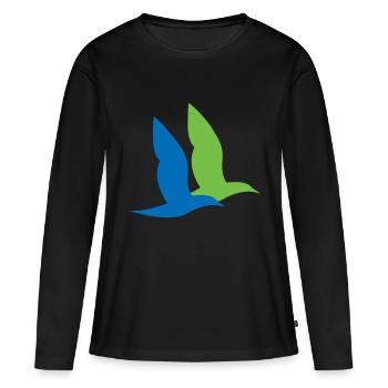 Doppelter Seevogel - Frauen Premium Bio Langarmshirt - Schwarz - Vorne - Julia (174cm)