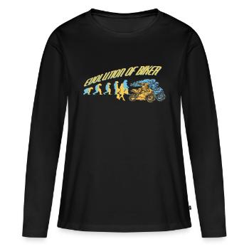 Evolution Moto de course de moto - T-shirt manches longues Premium bio Femme - noir - Devant - Julia (174cm)