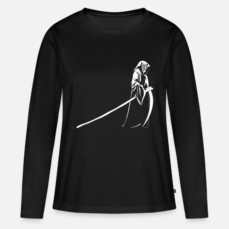 sensenmann - Frauen Premium Bio Langarmshirt - Schwarz