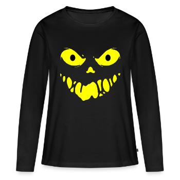 Visage maléfique - T-shirt manches longues Premium bio Femme - noir - Devant - Julia (174cm)