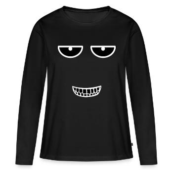 Visage - T-shirt manches longues Premium bio Femme - noir - Devant - Julia (174cm)
