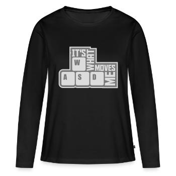 c’est ce qui m’émeut - T-shirt manches longues Premium bio Femme - noir - Devant - Julia (174cm)