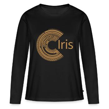 Pour Iris - T-shirt manches longues Premium bio Femme - noir - Devant - Julia (174cm)