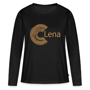 Pour Lena - T-shirt manches longues Premium bio Femme - noir - Devant - Julia (174cm)