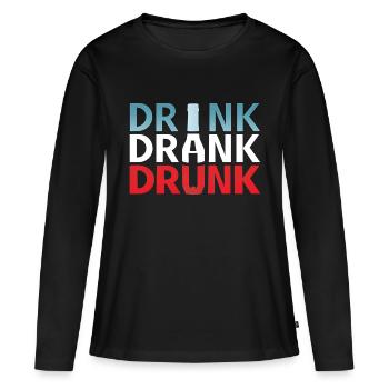 Trinken, trinken, trinken - Frauen Premium Bio Langarmshirt - Schwarz - Vorne - Julia (174cm)