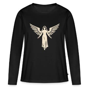 Céleste Angélique - T-shirt manches longues Premium bio Femme - noir - Devant - Julia (174cm)