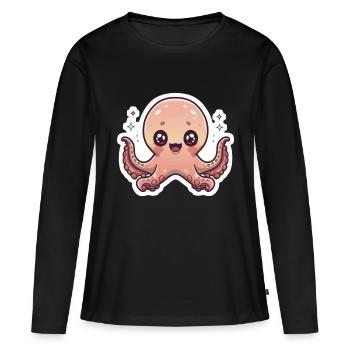 Octopus Lover - Women's Premium Organic Long Sleeve Shirt - black - Front - Julia (174cm)