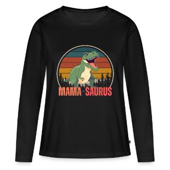 Mama saurus - Women's Premium Organic Long Sleeve Shirt - black - Front - Julia (174cm)