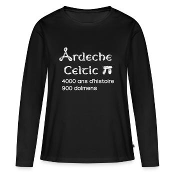 Ardeche celtic 3 - T-shirt manches longues Premium bio Femme - noir - Devant - Julia (174cm)